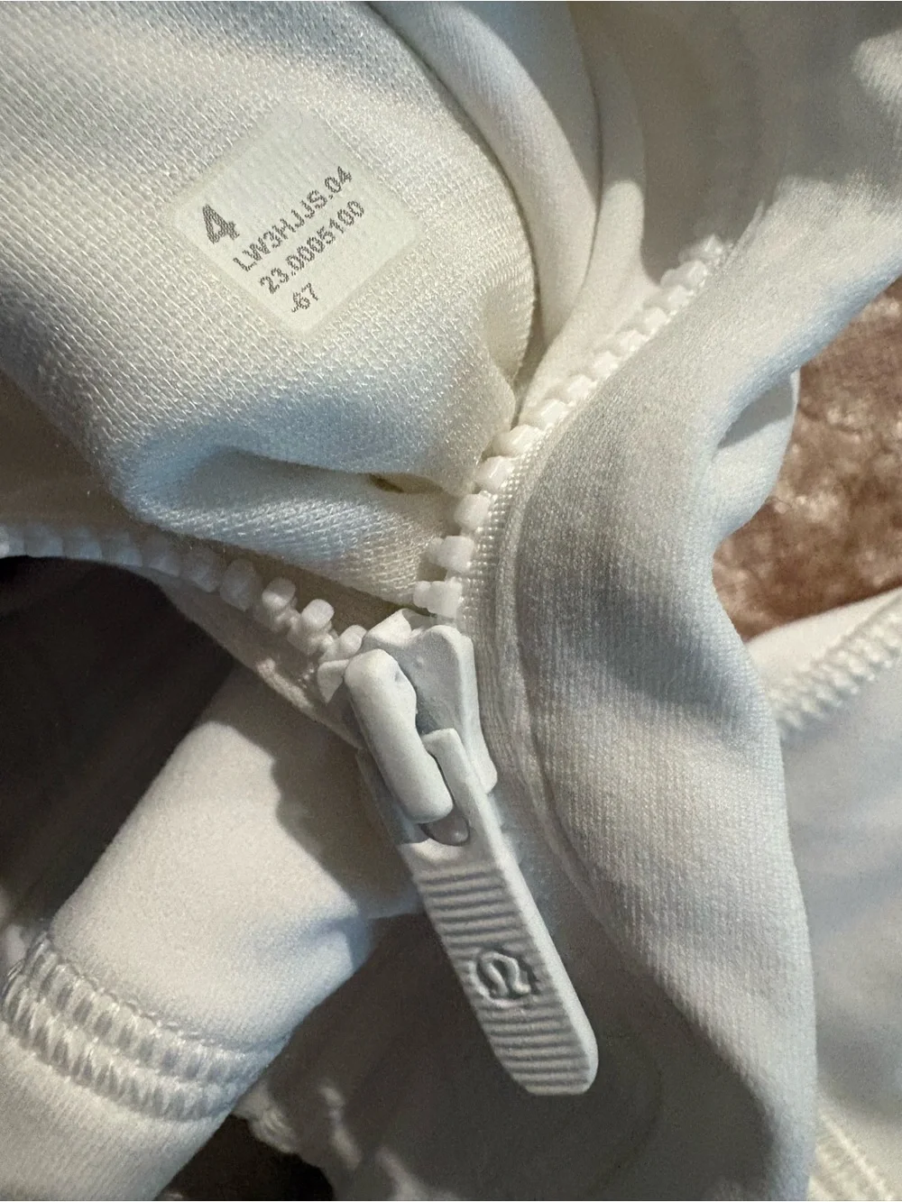 lululemon athletica White Hooded Zip-Up Jacket